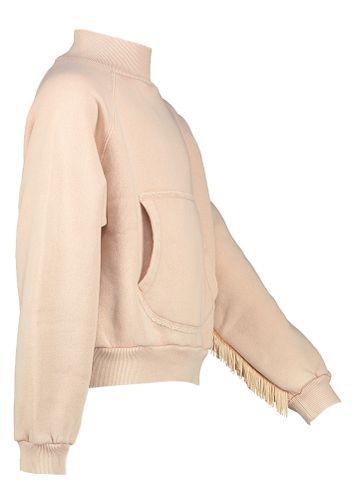 Oudroze sweater met franjes Bellerose