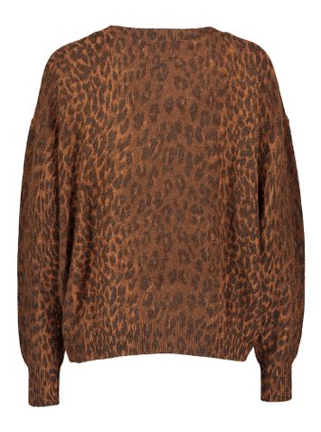 Oversized trui in bruine dierenprint Datus Bellerose