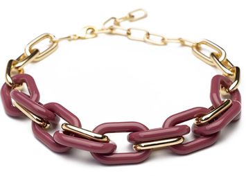 Donker roze schakel ketting Flo