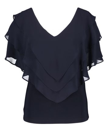 Donkerblauwe blouse met V-hals Joseph Ribkoff