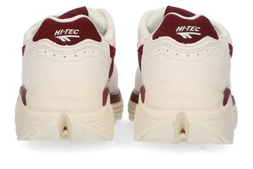 Witte lage sneakers met bordeaux details Shadow Hi-Tec