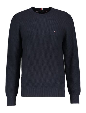 Donkerblauwe sweater met reliëf Tommy Hilfiger