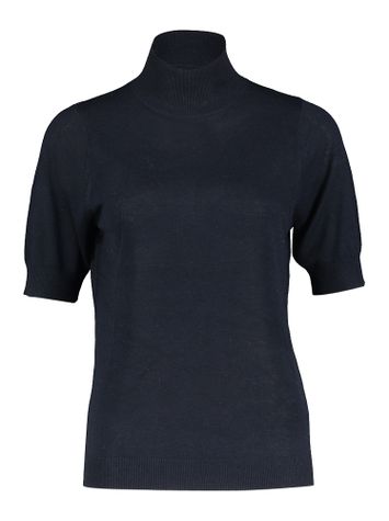 Blauwe pull met rolkraag en korte mouwen Cerine Top Oscar 