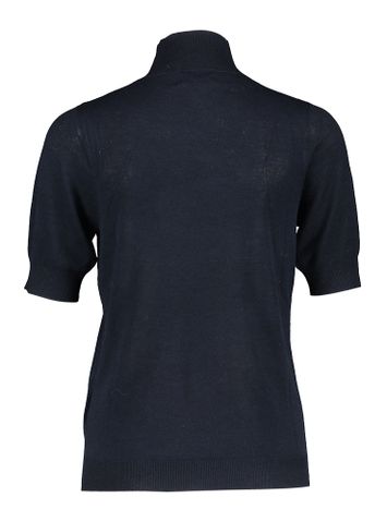 Blauwe pull met rolkraag en korte mouwen Cerine Top Oscar 