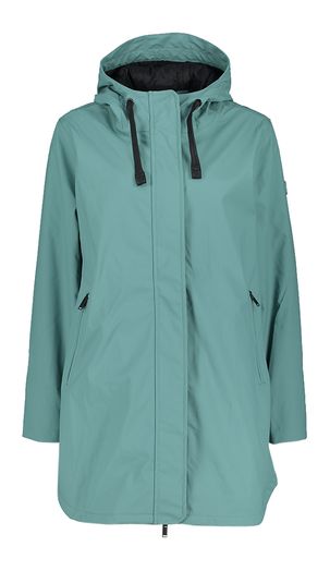 Appelblauwzeegroene regenmantel met kap Snow Tantä