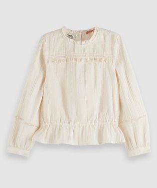 Scotch & Soda Ecru bloes met gouden draad