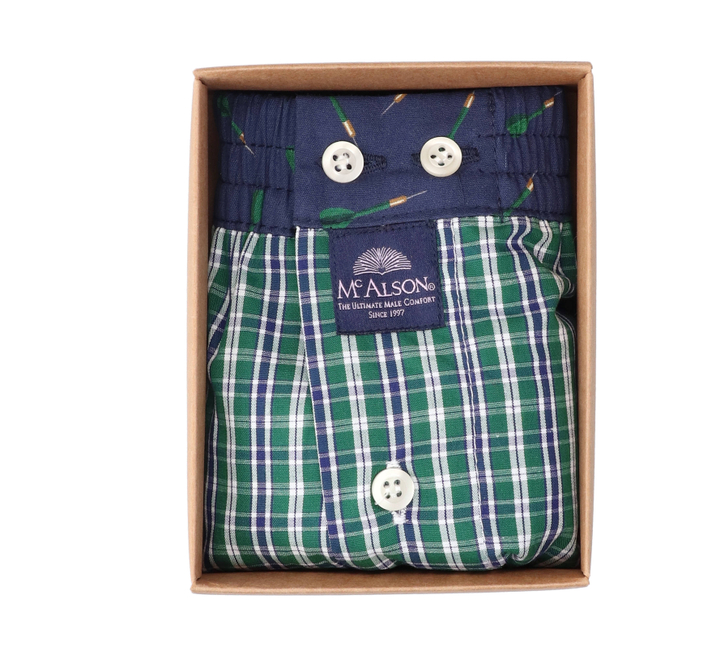 Groen katoenen boxershort met ruiten