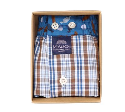 Wit katoenen boxershort met ruiten Mc Alson