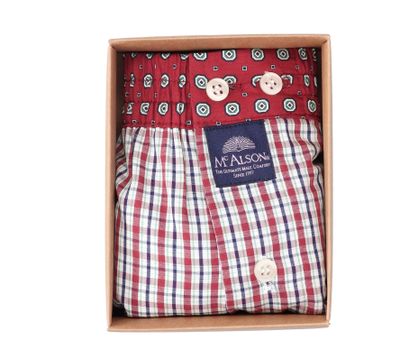 Rood katoenen boxershort met ruiten Mc Alson
