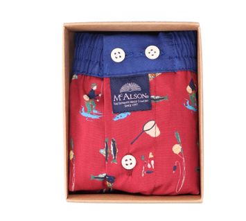 Bordeaux katoenen boxershort met vissers Mc Alson 