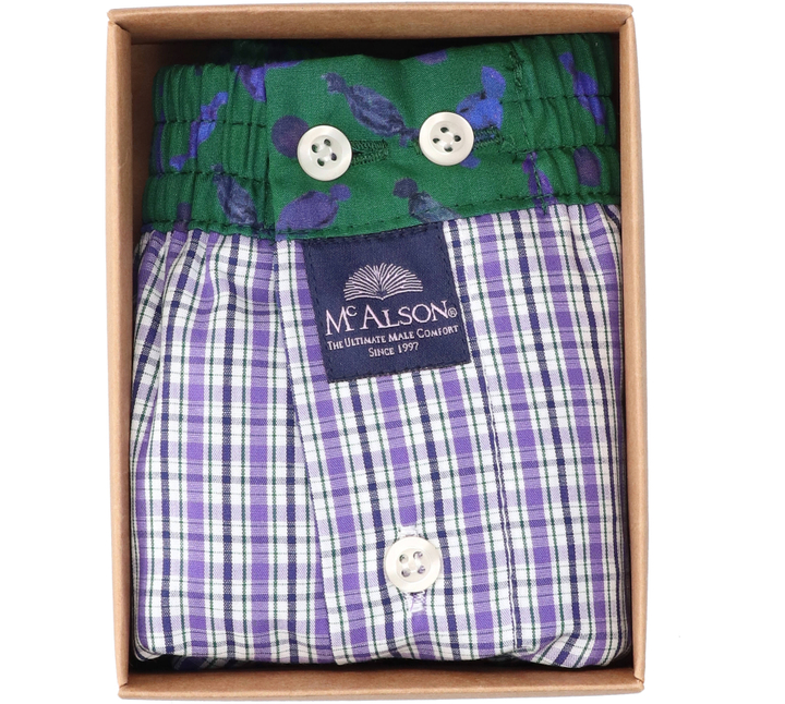 Wit katoenen boxershort met ruiten Mc Alson