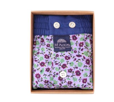 Paars katoenen boxershort met bloemenprint Mc Alson