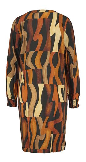 Halflange multicolor jurk met print en zakken Signe Nature