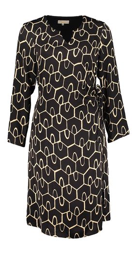 Zwarte jurk met ecru print Signe Nature 