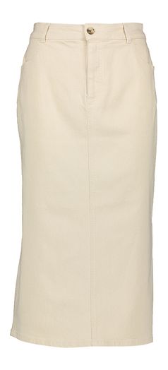 Beige jeansrok met split aan de zijkant Signe Nature