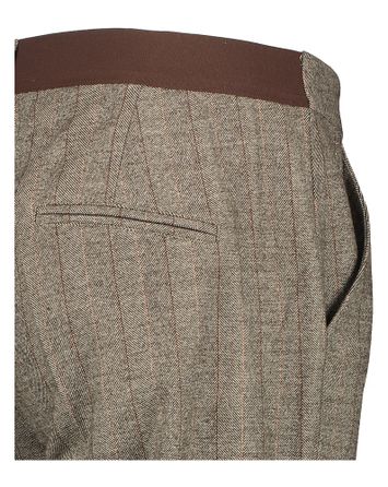 Bruine Gestreepte broek Signe Nature