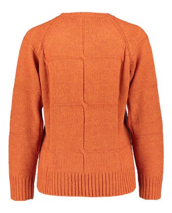 Oranje gebreide trui met ronde hals Signe Nature