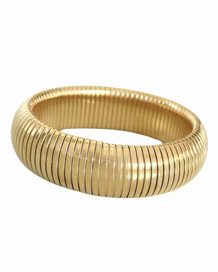 Vergulde ronde bangle Ellen Beekmans 