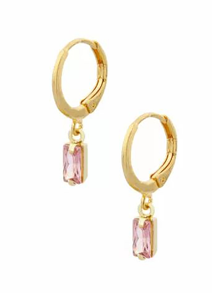 Goud met roze oorbellen Ellen Beekmans