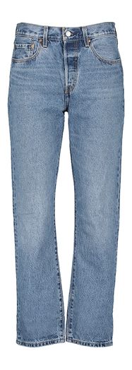 Donkerblauwe loose jeans 501 cropped Levi's