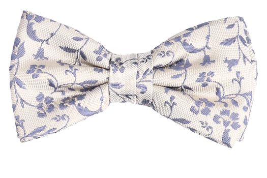 Beige vlinderdas met paarse bloemen structuur Profuomo Michaelis