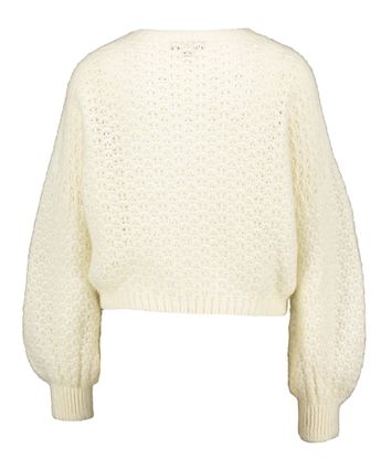 Ecru gehaakte wollen cropped pull Davia Kocca