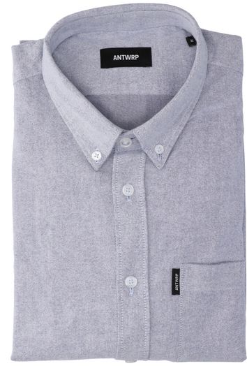 Blauwgrijs katoenen hemd (regular fit) met lange mouwen Antwrp