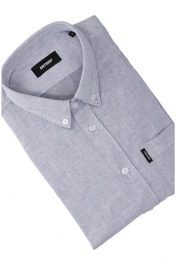 Blauwgrijs katoenen hemd (regular fit) met lange mouwen Antwrp