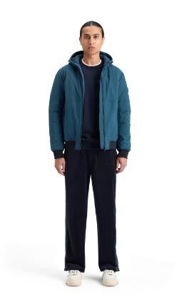 Blauwe winterjas met kap Scotch & Soda