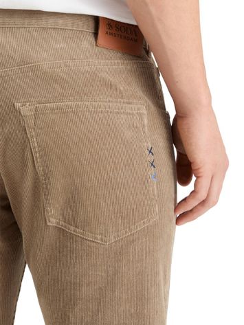 Camelkleurige ribfluwelen broek Scotch & Soda