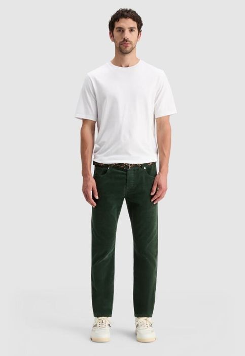 Groene slim fit broek in ribfluweel Scotch & Soda