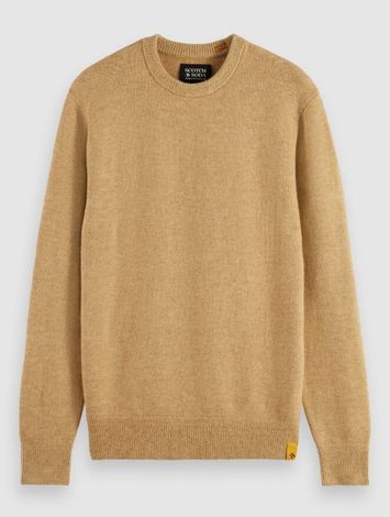 Light camel trui met ronde hals Scotch & Soda 