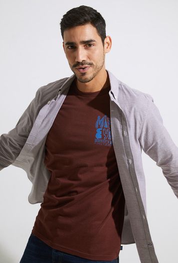 Bordeaux katoenen hemd ( regular fit) met lange mouwen Scotch&Soda