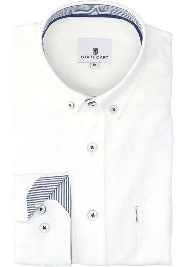 Wit hemd met borstzak (slim fit) met lange mouwen State Of Art 