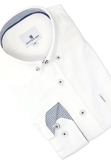 Wit hemd met borstzak (slim fit) met lange mouwen State Of Art 