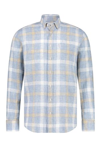 Blauw geruit hemd (regular fit) met lange mouw State Of Art