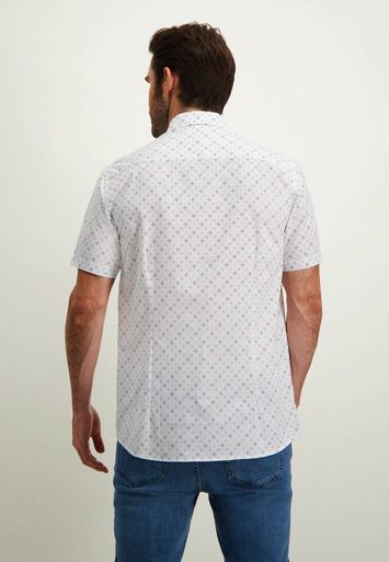 Wit hemd met print en korte mouw (regular fit) State of art