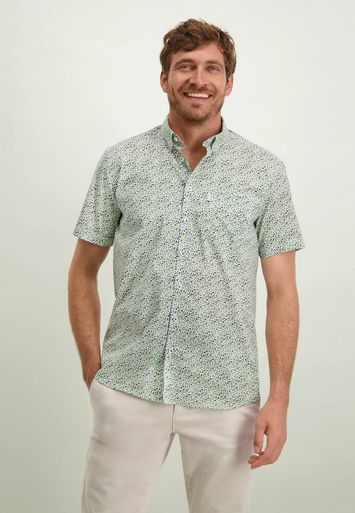 Multi-color katoenen hemd (regular fit) met motief en korte mouw State of art