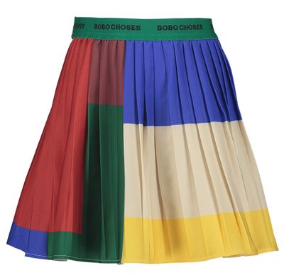 Multicolor rok met plooien Bobo Choses