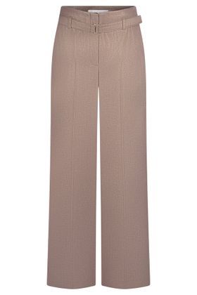 Raffaello Rossi Bruine lange broek met goudkleurige glans Anais