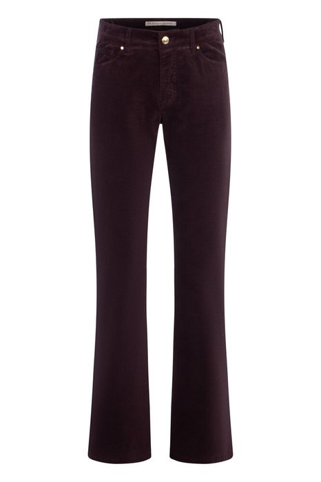Bordeaux zachte flared broek Vic Flared Raffaello Rossi