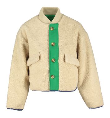 Groene reversible teddy jas met knopen Ranch Girls Indee 