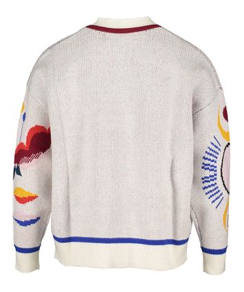 Off white cardigan met multicolor print Raphaelle Indee