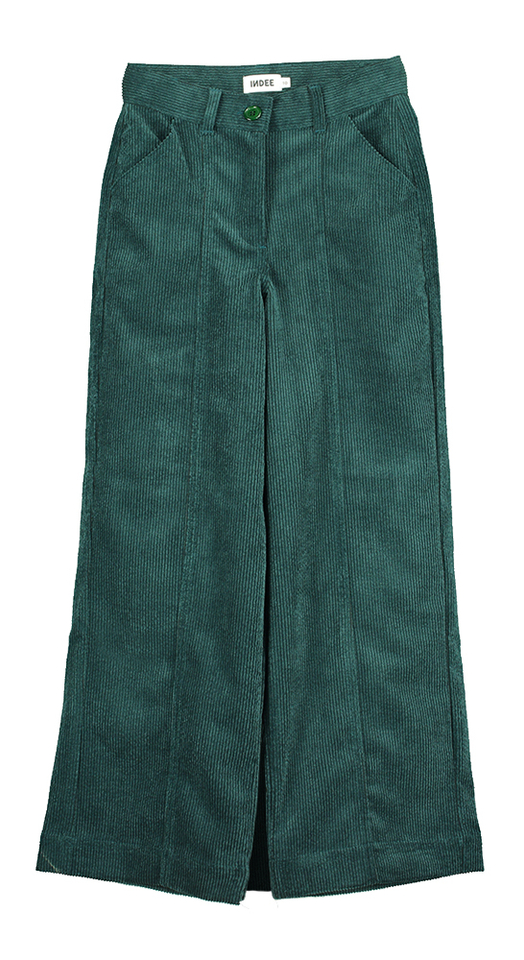 Forest green ribfluwelen broek Rombo Indee