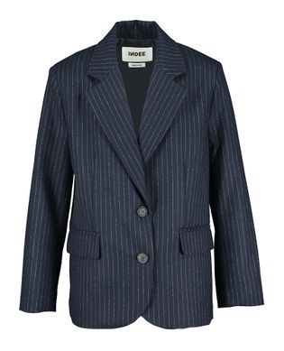 Indee Blauwe blazer met witte krijtstreep Romeo