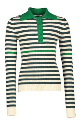 Indee Ecru polo met groene strepen en kraag girls Rosewell