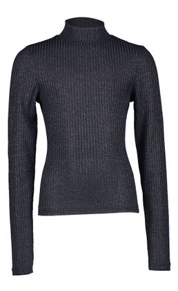 Indee Donkerblauwe glitter T-shirt met opstaande kraag Random