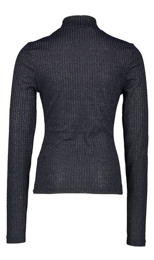 Donkerblauwe glitter T-shirt met opstaande kraag Random Indee