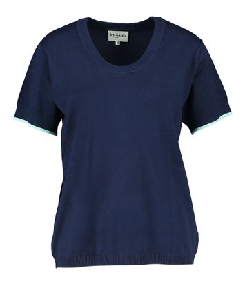Donkerblauwe twinset met fantasieprint Leo & Ugo