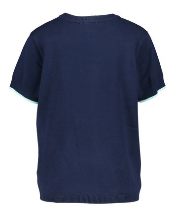 Donkerblauwe twinset met fantasieprint Leo & Ugo